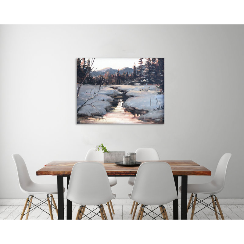 Paysage d'hiver - reproduction sur toile tendue, H 30 po x l 40 po x P 1,5 po