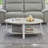 Contemporary Oval Wood Shelf Coffee Table-1781907462