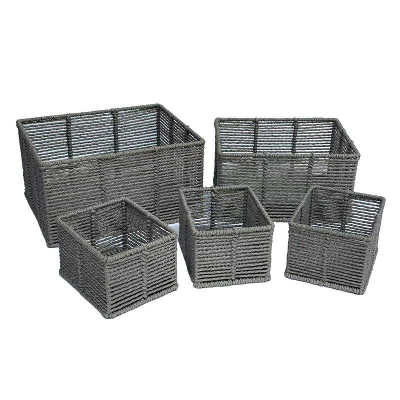 Paquet de 5 paniers gigognes pour garde-manger Bayou Breeze, bacs de rangement rectangulaires pour rangement