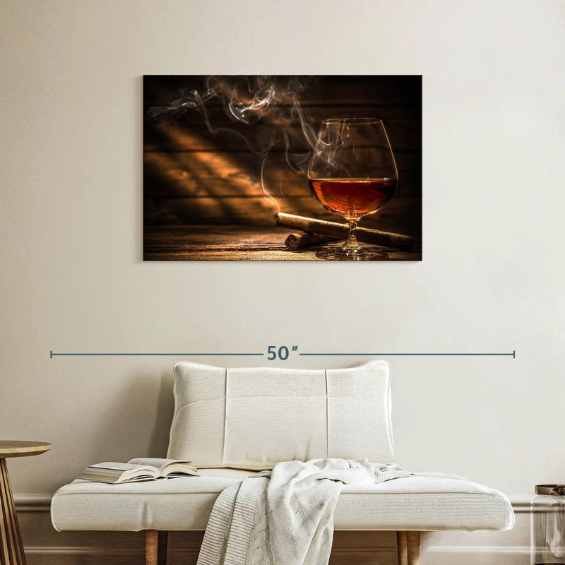 Yarlin whisky et cigare, H 24 po x l 36 po