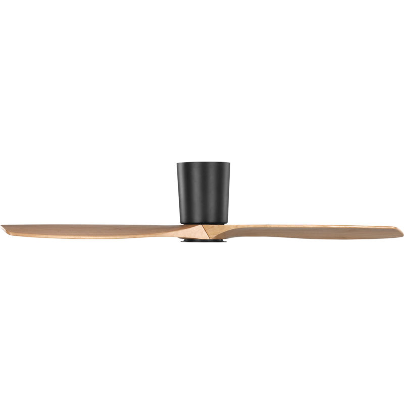 Seyra Smart Hugger LED Ceiling Fan, Natural Honey, Midnight Black, 52" Wide