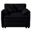 Surdimensionné confortable avec revêtement en chenille mobile. Salon, noir, coussins à double couche pour la détente, fauteuil inclinable noir. Siège profond, assise confortable-692229143