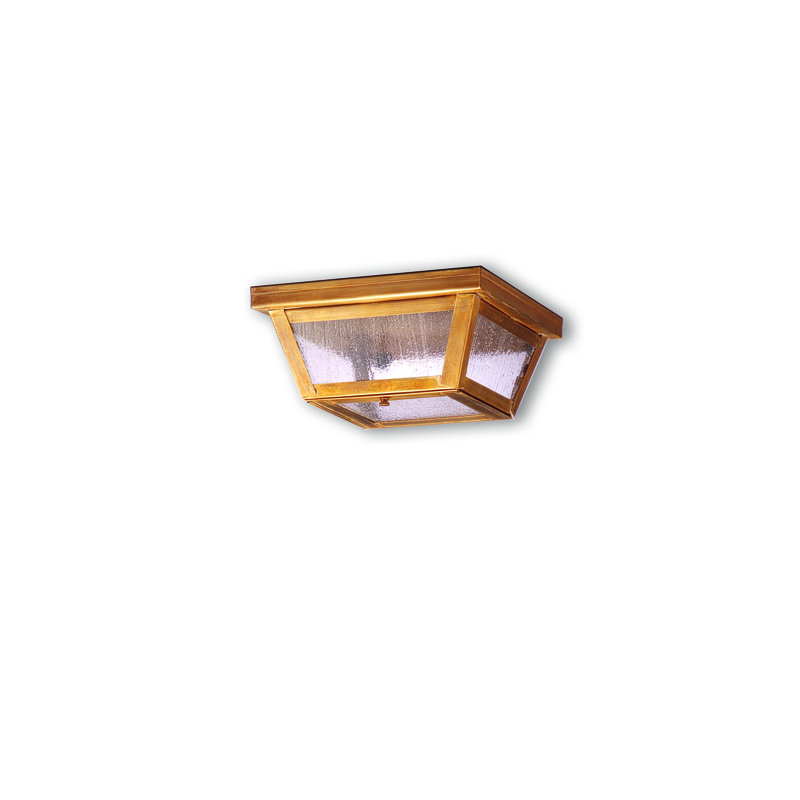 Williams 1 - Light Flush Mount, Antique Brass, Clear Seedy