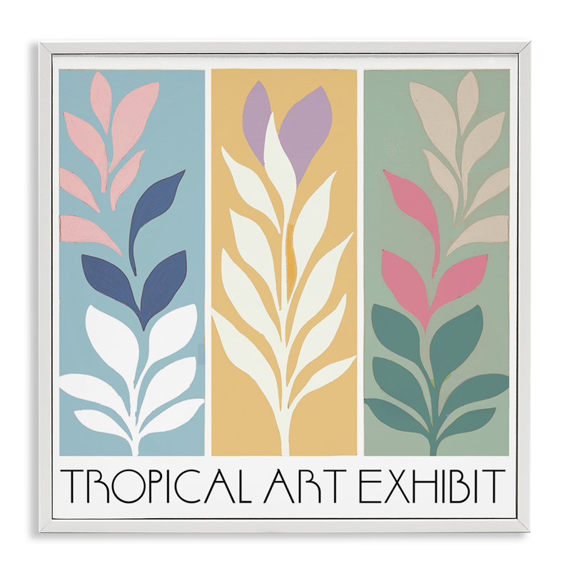 Giclée tropicale encadrée, conception par Annabelle Hall, H 24 po x l 24 po, Estampe numérique encadrée blanc bord de mer