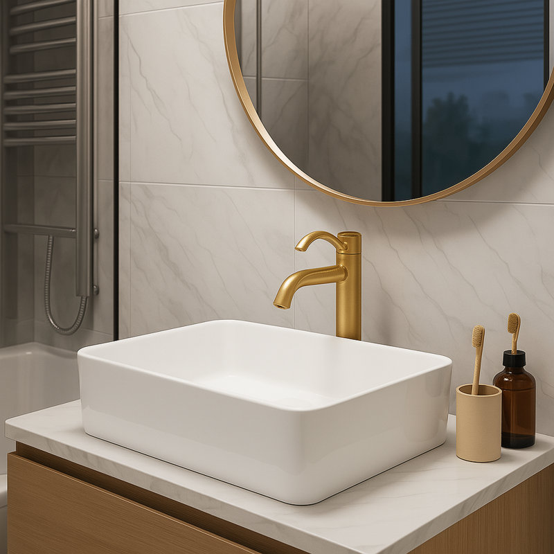 16”X 12” Vitreous China Rectangular Bathroom Sink Vessel Sink