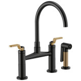 Litze® Bridge Faucet with Arc Spout and Side Sprayer