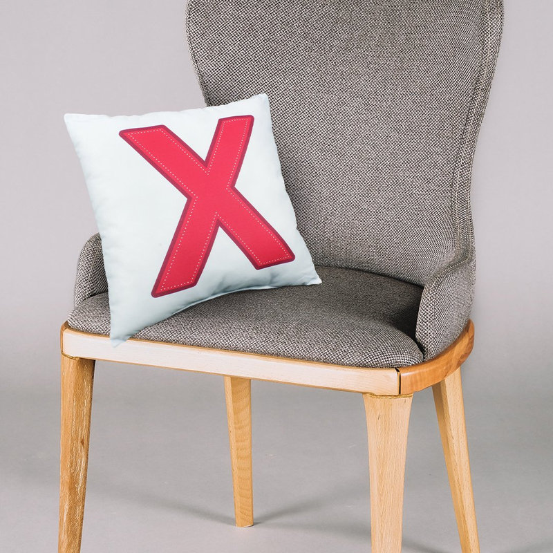 Coussin 3Xo, Rouge/blanc