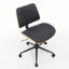Armless Walnut Bentwood & Faux Leather Swivel Office Chair with Adjustable Height and Recline-82469163