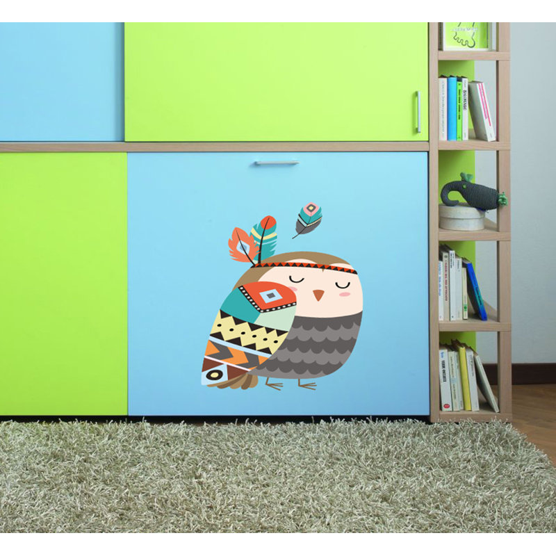Adhésif décoratif hibou Boho, H 22 po x l 33 po