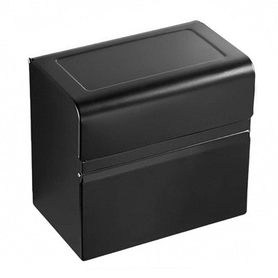 Boîte à mouchoirs murale à 2 niveaux, porte-papier hygiénique en aluminium avec tablette de rangement pour salle de bain