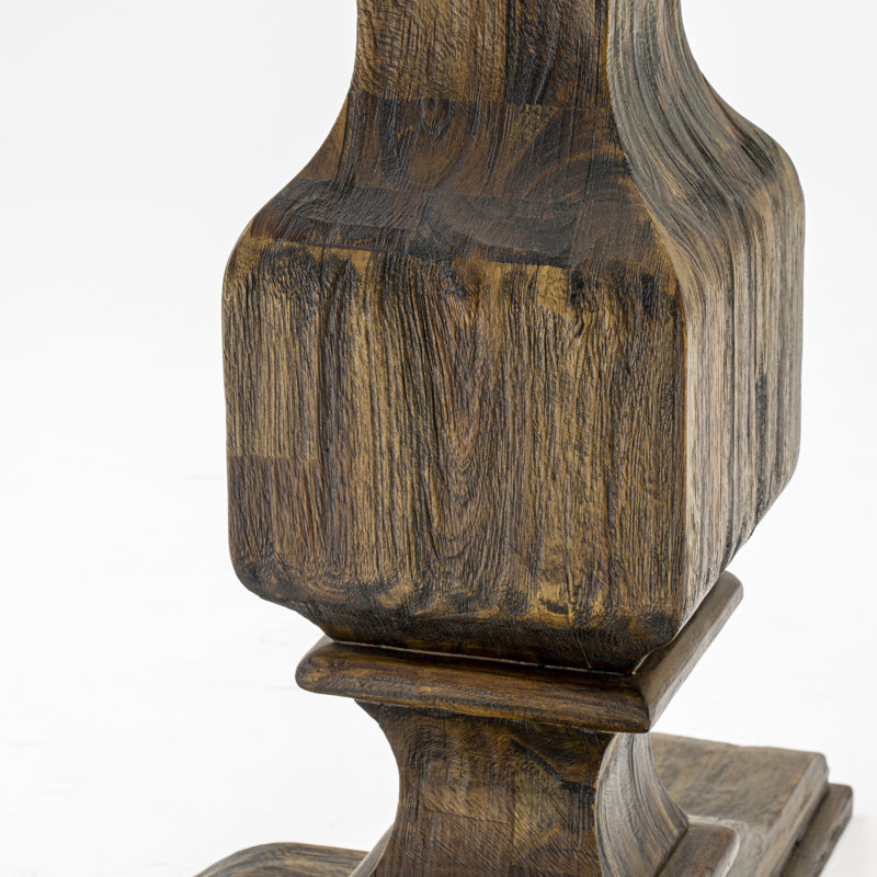Antique Walnut Pedestal Dining Set with Doeskin Chairs