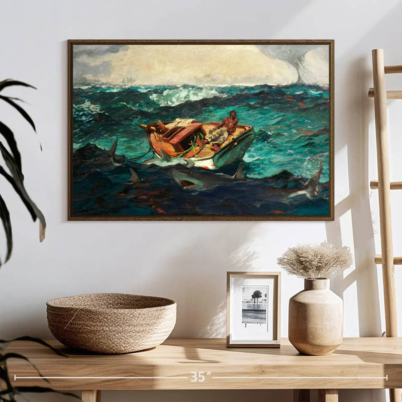 Le Gulf Stream 1899, 25 po x 17 po, Cadre flottant en noyer