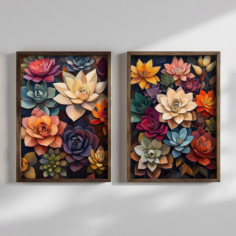 Elegant Decorative Framed MDF Paintings (2 Pieces), Pine Wood Frame, 27.6 x 19.7 x 0.1 inches | 100% MDF, Thickness: 0.1 inches | UV Printed Artwork, Perfect for Living Room & Office Décor, Stylish & Modern Design