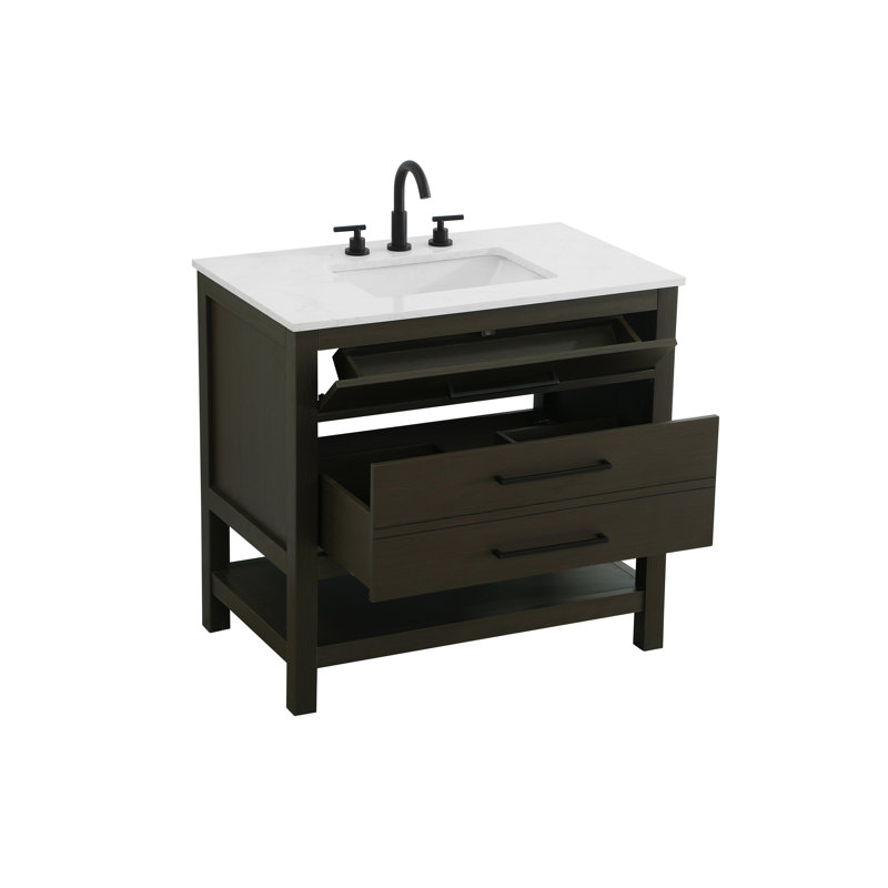 Meuble-lavabo simple 36 po_Moderne_VF60536, Brun moka