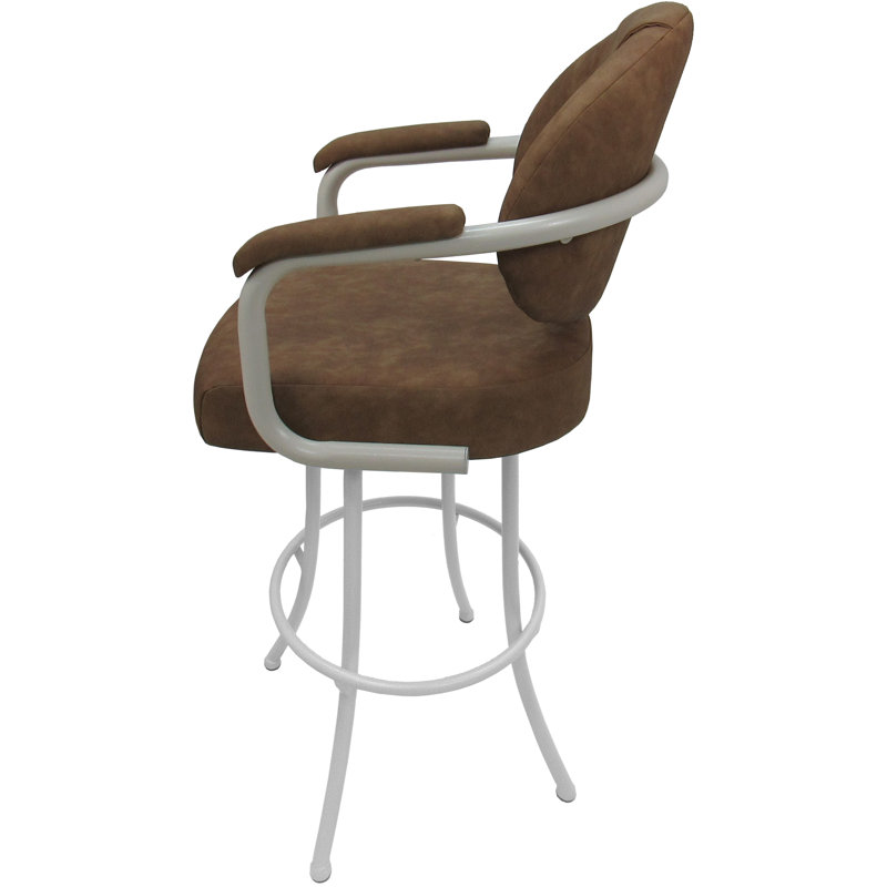 Tabouret de comptoir Madiun, Brun, Blanc