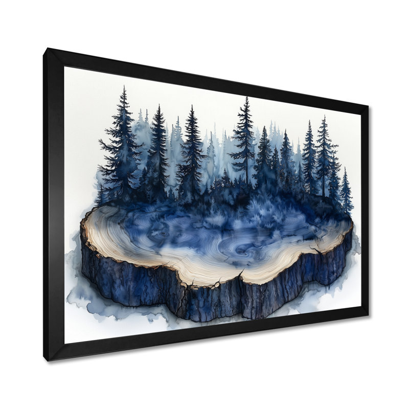 Forêt d'hiver sur bois, diapositive Harmony III - forêt, art mural, Reproduction encadrée d'une seule photo, Noir
