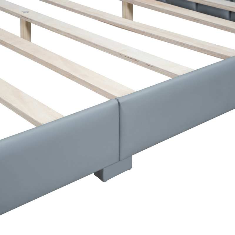 Upholstered Platform Bed, Gray