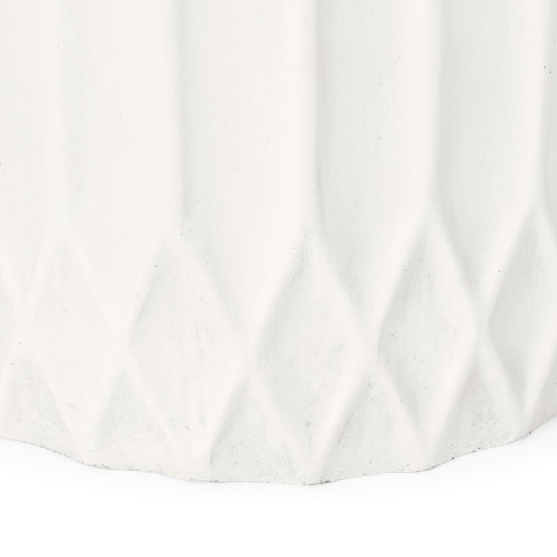 Planter - Lightweight Concrete, Classic Style, 16.5" W X D 16" H, Transforms Porch Pleated 16.5In 16In, Backyard
