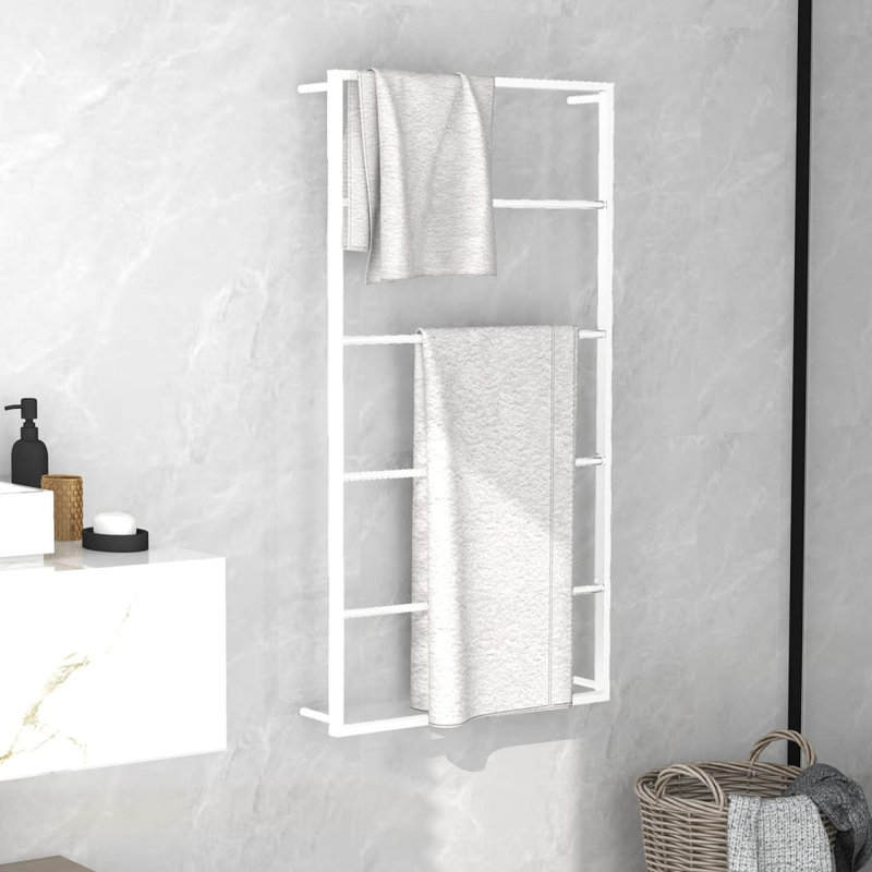 Mervi 60 cm L Steel 4 - Bar Wall Mounted Towel Bar, White