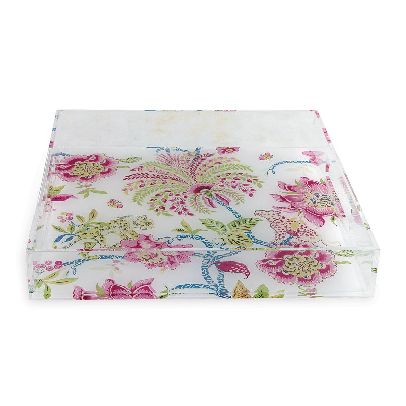Braganza Tray, Pink/White