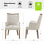 Chaise avec accoudoirs à dossier rembourré H 19,5 po Celil Farmhouse-102506890-102506891
