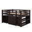 Lit mezzanine double avec armoire, tablettes et bureau-314677896
