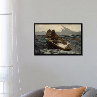 «The Fog Avertissement» par Winslow Homer - reproduction d'art sur toile tendue avec châssis
