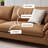 Orange Genuine Leather Modular Sofa cushion couch