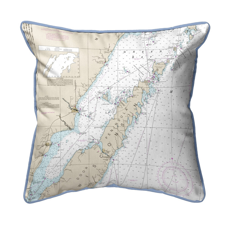 Coussin décoratif d’intérieur/d’extérieur cordon de porte wied county, 22 po x 22 po