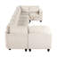 Canapé modulaire en velours côtelé beige 8 places avec rangement, ports de charge, poches latérales et sièges de rangement pour canapé en bois massif