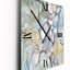 Horloge murale abstraite grise et jaune à l'encre liquide-1468979167