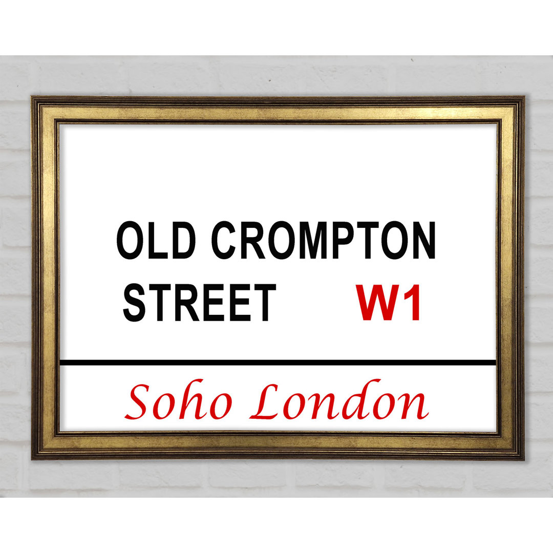 Old Crompton Street Signs - Einzelne Bilderrahmen Kunstdrucke