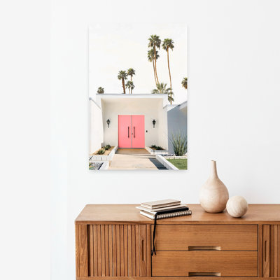 Palm Springs, porte rose, architecture contemporaine abstraite, art mural