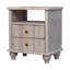 Table de chevet en bois Lucia, gris, 2 tiroirs, 1 tablette