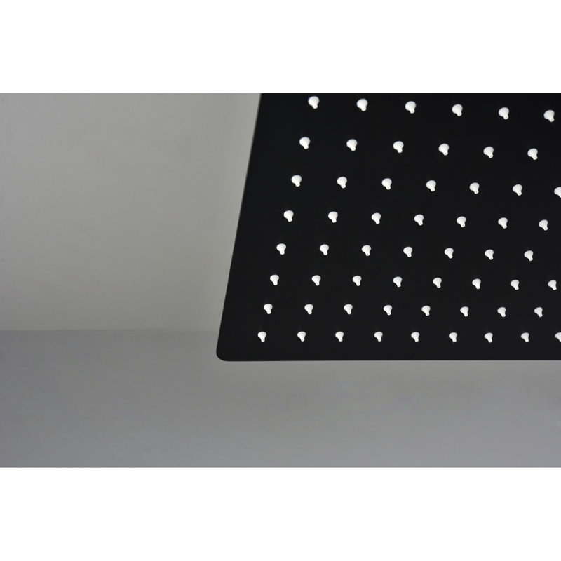 Luxury 16" Matte Black Bathroom Shower Head - Natural Rainfall , Self-Cleaning Nozzle, Complies With American Standard Pipe Connections And All Arms Brings Feeling, Suits