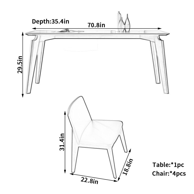 Myoshi, 29.5"H x 70.8"L x 35.4"W