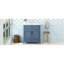 Meuble-lavabo de salle de bain avec lavabo en céramique, armoire de rangement en bois massif avec portes à fermeture douce, style rétro