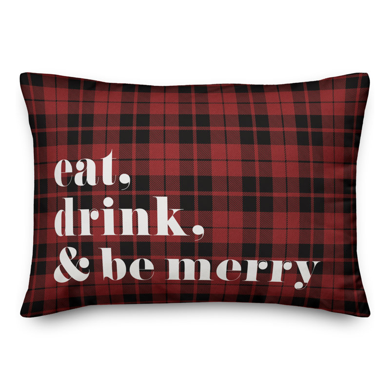  Coussin lombaire Eat Drink and Be Merry, Housse de coussin seulement - sans coussin