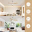 Ventilateur de plafond intelligent à pales en bois massif de 52 po Kemp avec lumière, télécommande, compatible avec Alexa d'Amazon et contrôle des applications, nickel sable et beige-672834063