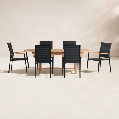 Cenka 79" Teak Patio Dining Set