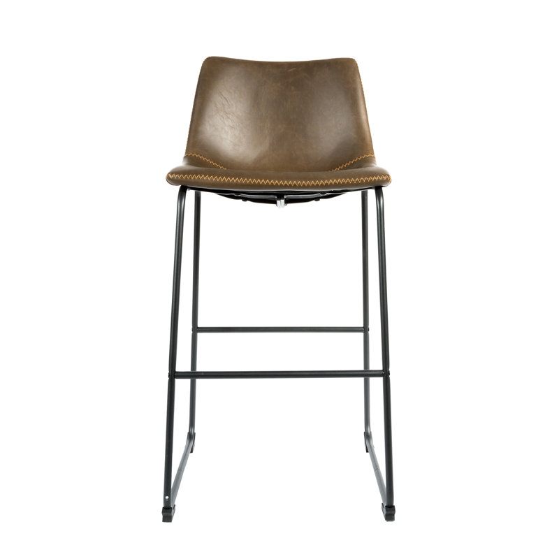 Williams Upholstered Counter Stool with Metal Frame, Chestnut
