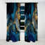 Rideau occultant abstrait en marbre doré et bleu Abstract Geode IV - 1 panneaux-107537410
