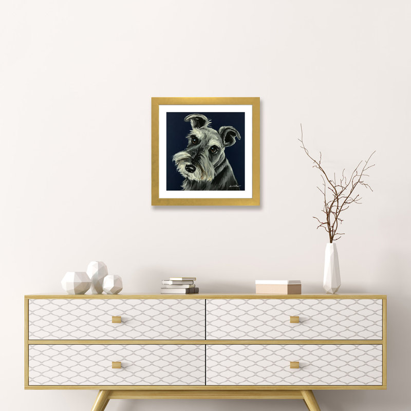 «Schnauzer Navy» - reproduction de photo, H 16 po x l 16 po x p 1 po, Papier noir