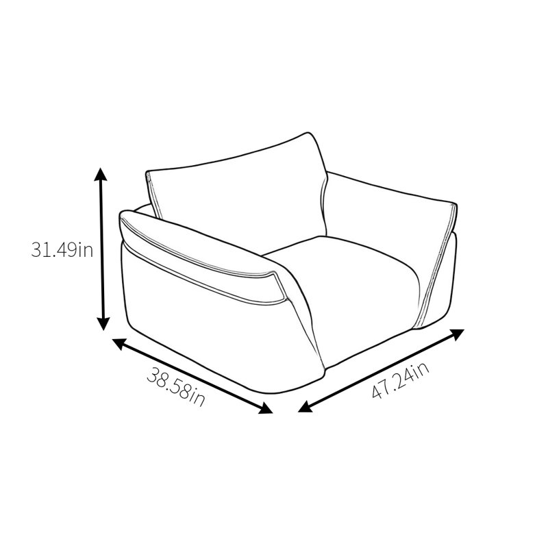 Modern Simple Leather Art In Line Sofa