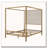 Canopy Bed With Tall Linen Fabric Upholstered Headboard Metal 4-Poster Bed Frame-1690976792-1690976789