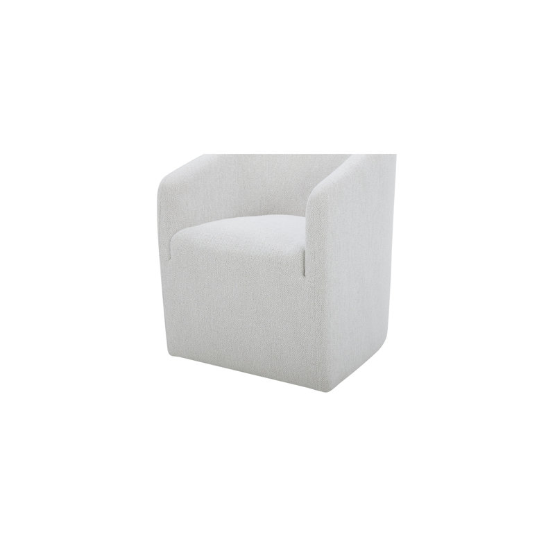Sandy Rolling Dining Chair Off White, White