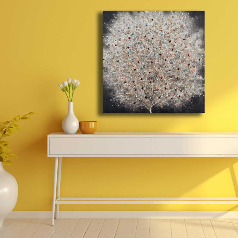 Metallic Jewel Tree Canvas Wall Art