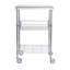 3 chariots utilitaires avec 6 crochets, 470 lb, 24 po x 20 po x 36,6 po, roulettes, acier inoxydable, tablettes réglables en hauteur, chariot silencieux de 3 po, réglable