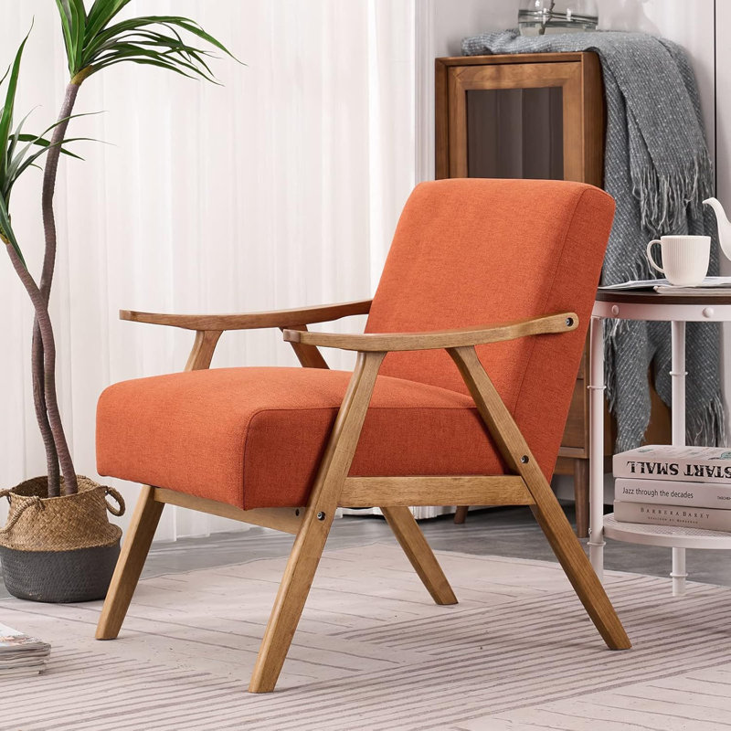 Fauteuil Khymani de 21,7 po de largeur, Lin orange