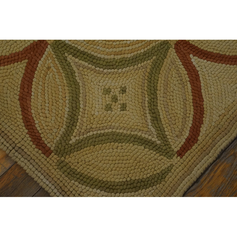 Hand Hooked Wool Geometric Area Rug